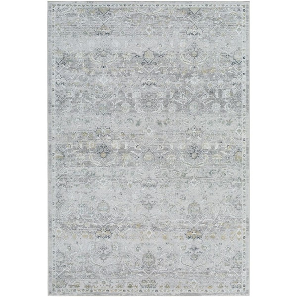 Lorenz Gray Traditional Botanical 5 ft. 3 in. x 7 ft. Area Rug