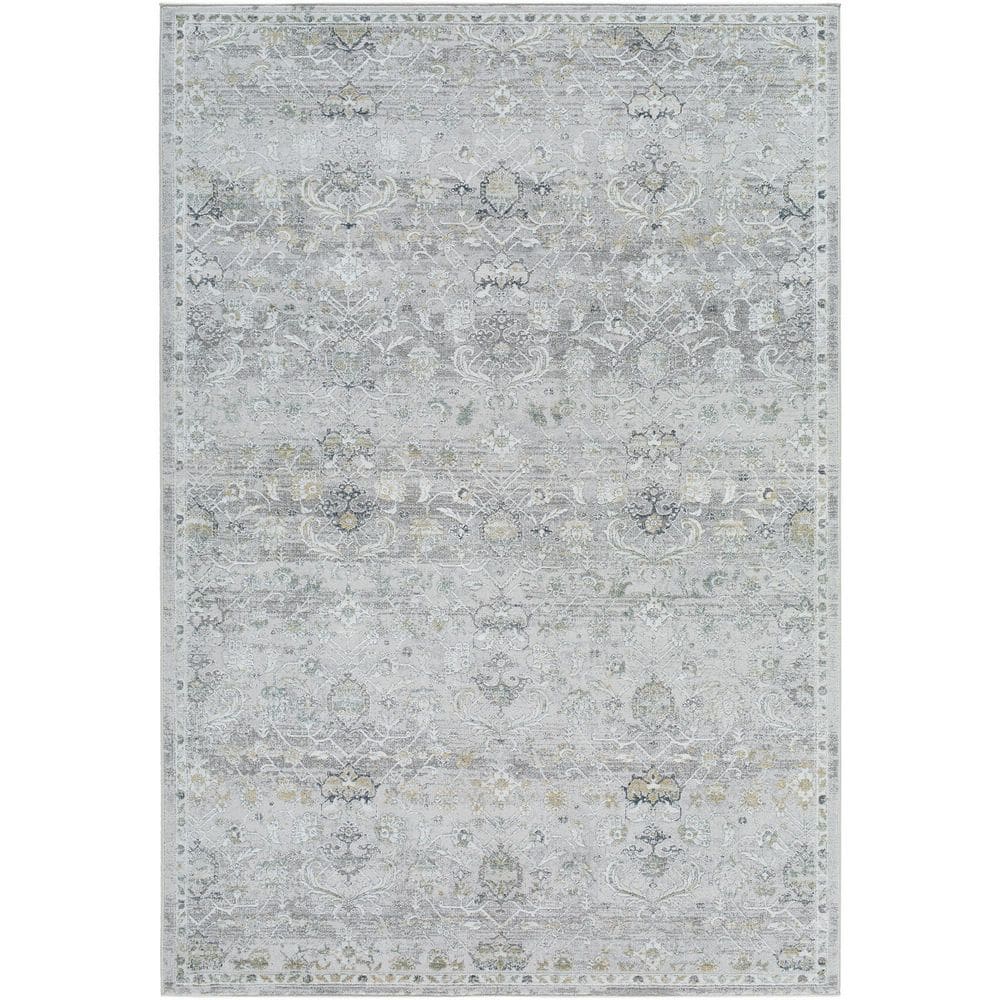 Lorenz Gray Traditional Botanical 6 ft. 7 in. x 9 ft. Area Rug price history on PriceWatchPro