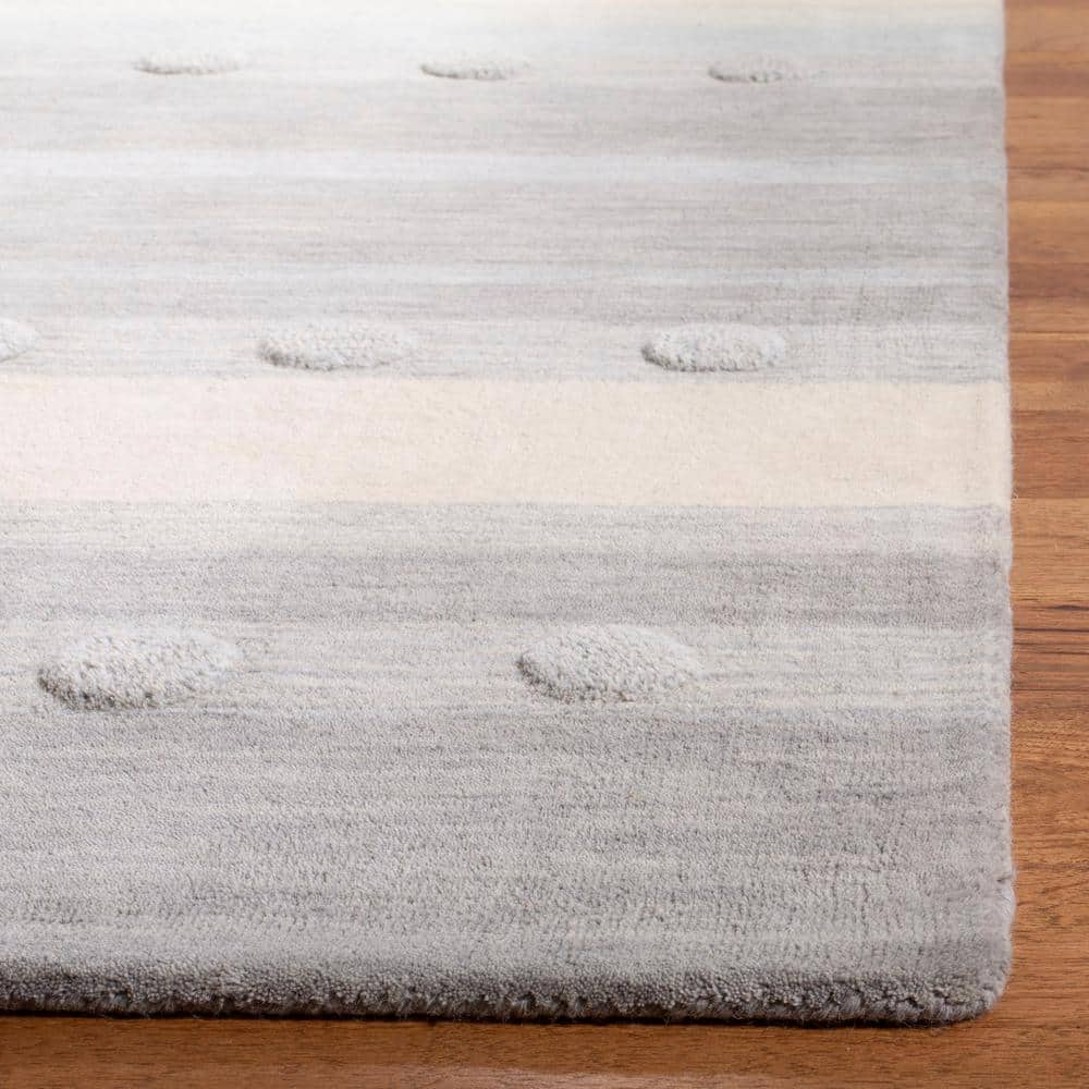 Handmade Grey and Ivory Wool Kids 8' x 10' Area Rug