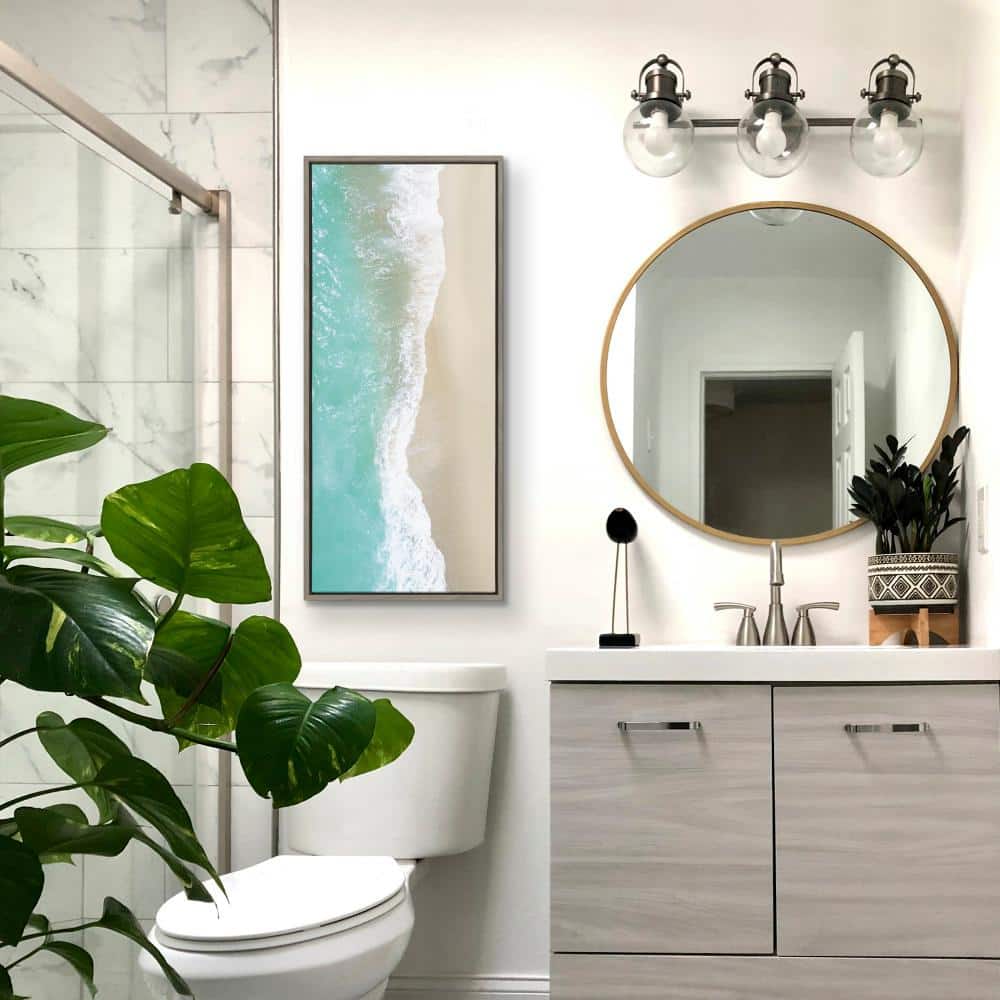 Ocean Beach Fantasy 18" x 40" Gray Canvas Print with Polystyrene Frame