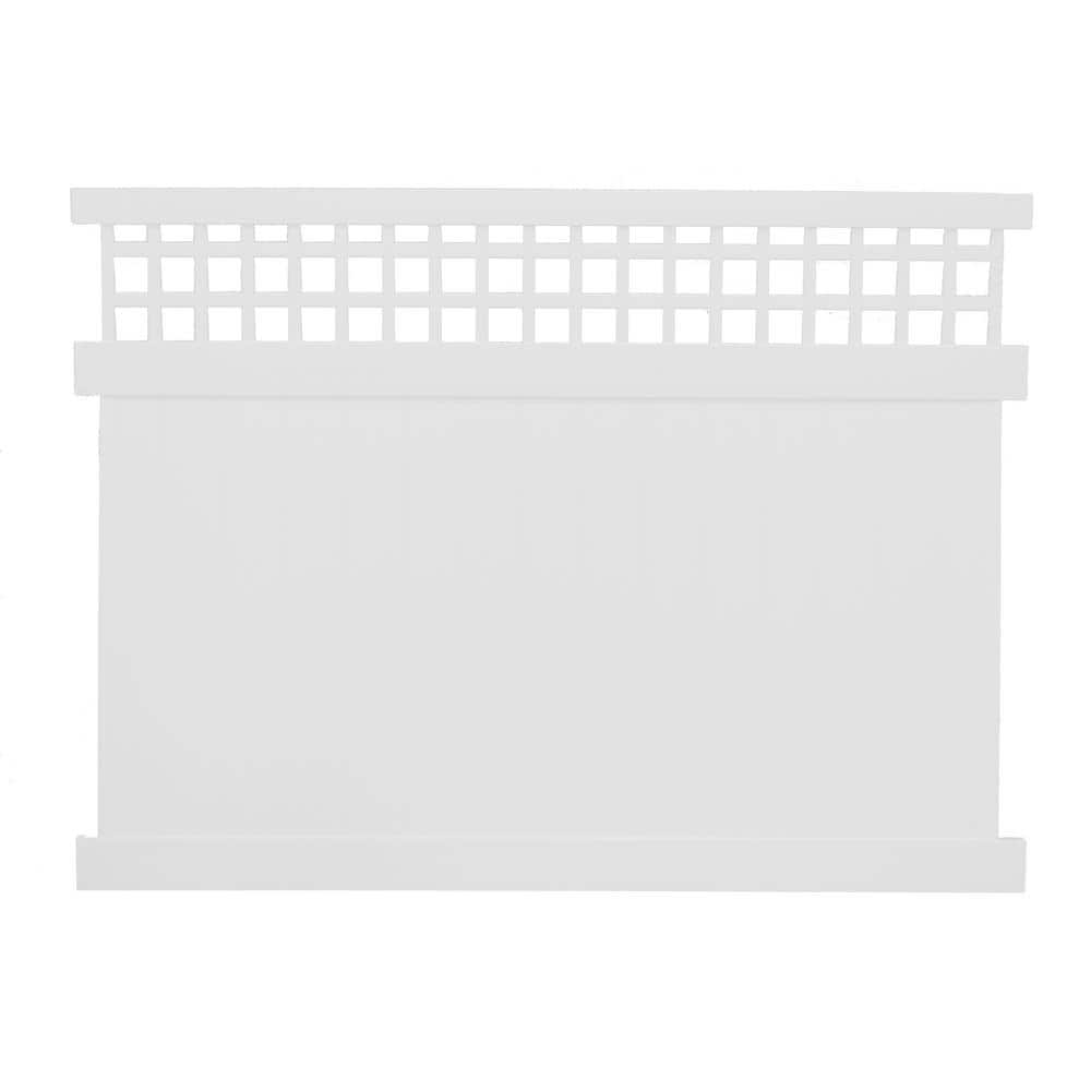 Gideon 6 ft. H x 8 ft. W White Vinyl Square Lattice Top Privacy Fence Panel Kit price history on PriceWatchPro