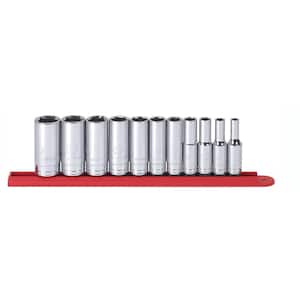 3/8 in. Drive 6-Point SAE Deep Socket Set (11-Piece)