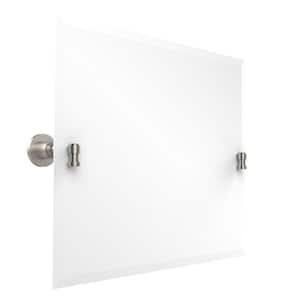 Waverly Place Collection 26 in. x 21 in. Rectangular Landscape Single Tilt Mirror with Beveled Edge in Satin Nickel