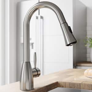 Aylesbury Single Handle Pull-Down Sprayer Kitchen Faucet in Stainless Steel