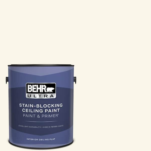 1 gal. #OR-W15 Sleek White Ceiling Flat Interior Paint and Primer
