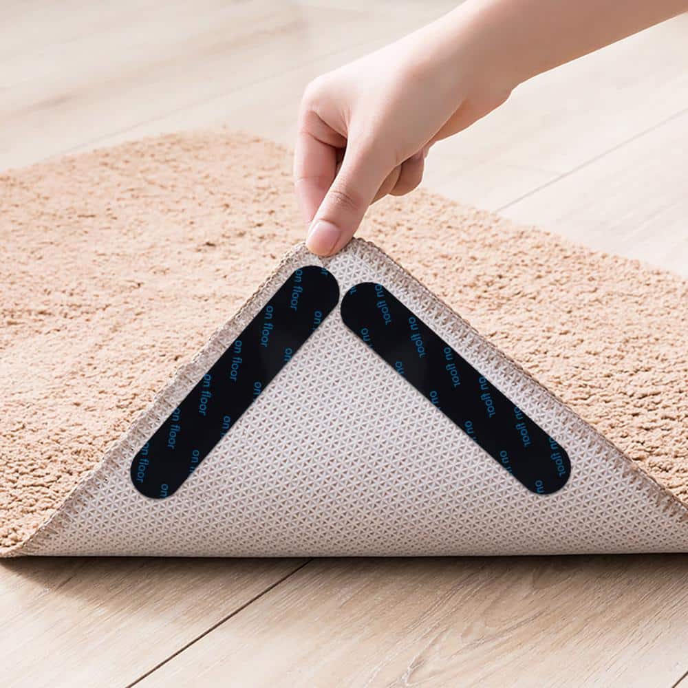 Rug-Grip, 16 Pcs Dual Sided Washable Removable Prevent Curling Corner  Carpet Holder, Keep Rug in Place Non Slip Adhesive Rug Tape for Hardwood  Floors