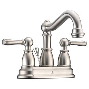 Edge Series 4 in. Centerset 2-Handle Mid-Arc Bathroom Faucet in Brushed Nickel