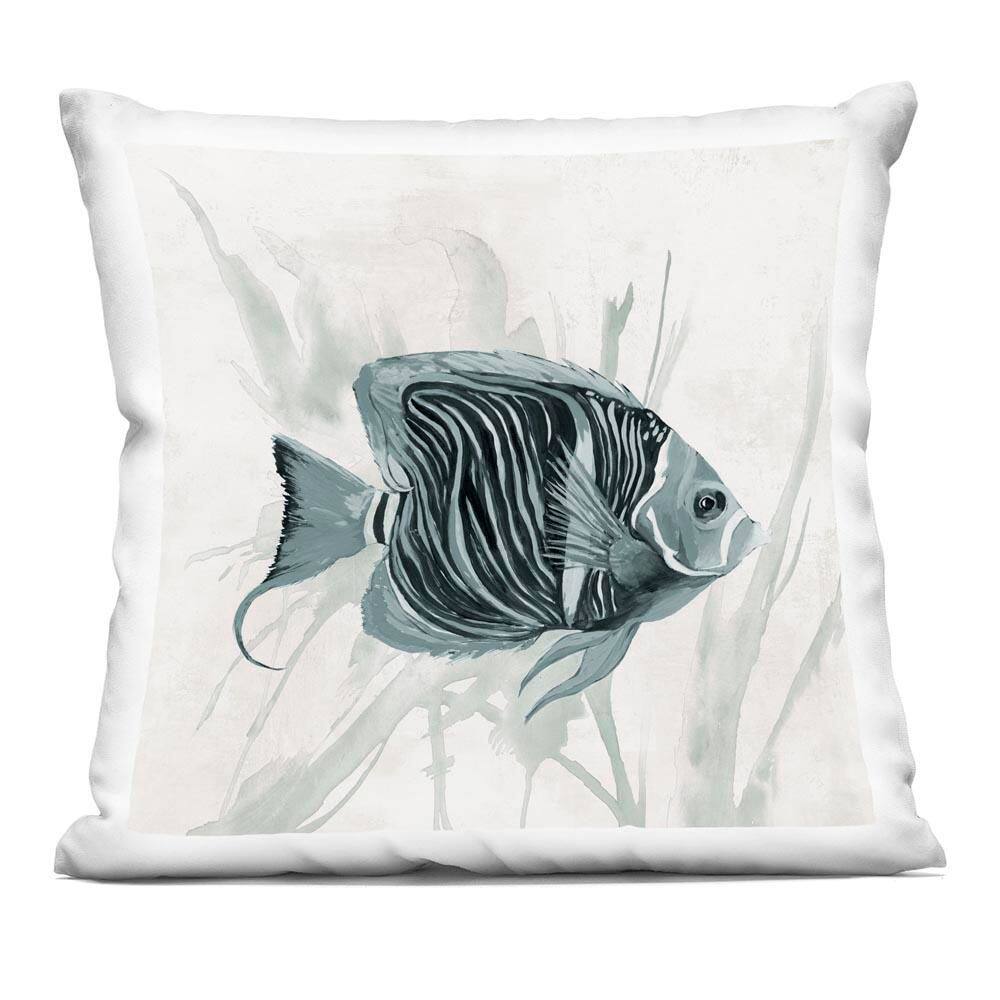 Something Fishy Aquatic Off-White Print Zipper Polyester 18 in. X 18 in. Throw Pillow price history on PriceWatchPro