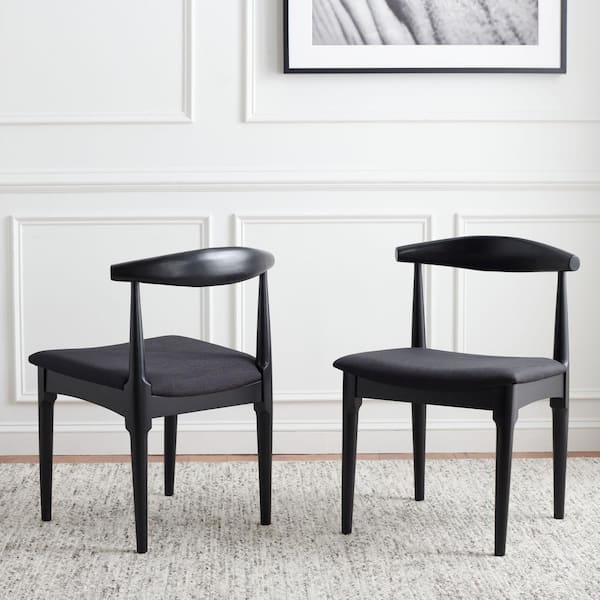 SAFAVIEH Lionel Black 17 in. Wood Dining Chair Set of 2