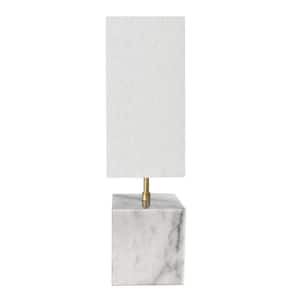 Todd 22 in. Aged Brass Table Lamp with White Fabric Shade