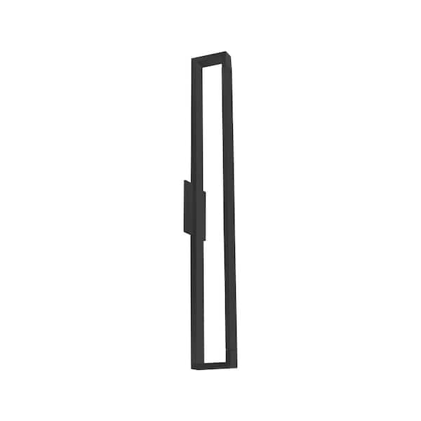 KUZCO Swivel 32 in. 1-Light 38-Watt Black Integrated LED Wall Sconce