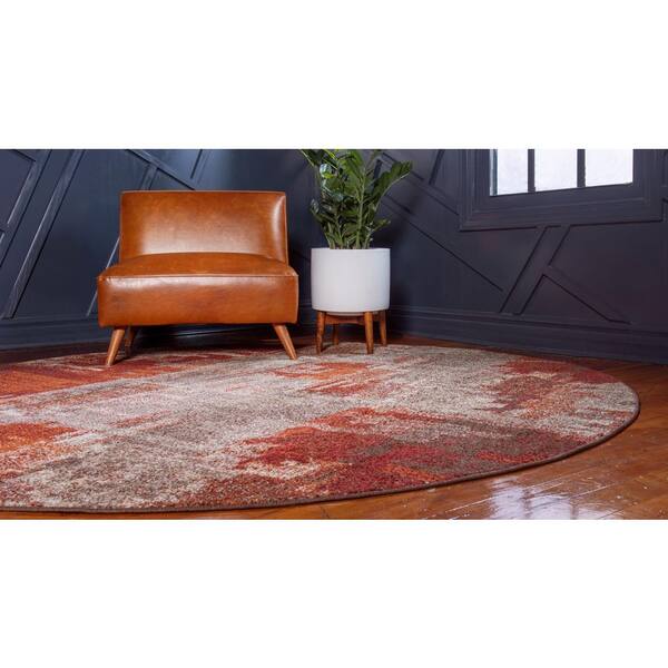 オカム OCARINASF12穴 茶色 Unique Loom Autumn Cinnamon Multi 8' 0 x 8' 0 Round Rug 3138128