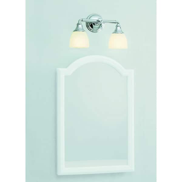 Devonshire 2 Light Brushed Moderne Brass Indoor Bathroom Vanity Light Fixture, Position Facing Up or Down, UL Listed