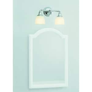Devonshire 2 Light Polished Chrome Indoor Bathroom Vanity Light Fixture, Position Facing Up or Down, UL Listed