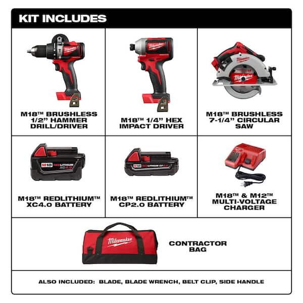 Milwaukee M18 18V Lithium-Ion Brushless Cordless Hammer Drill