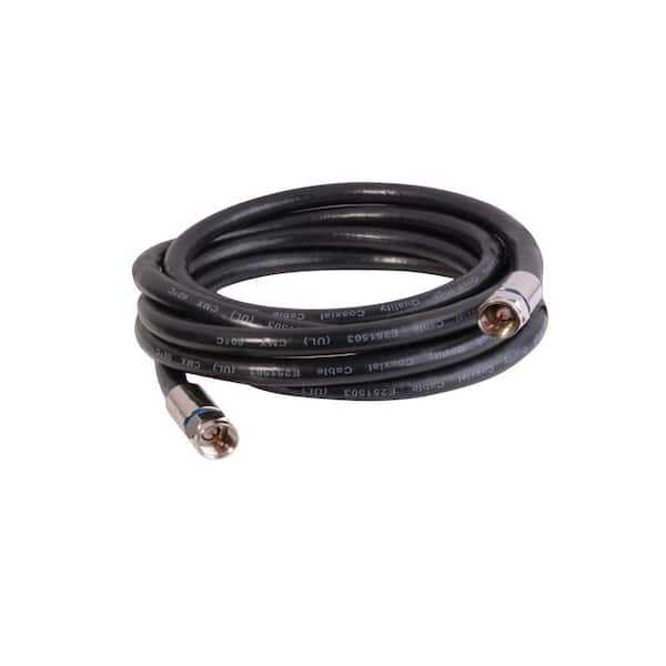 Vanco 25 ft. RG6 Quad Digital Coaxial Cable with Premium Gen II Compression Connector - Black