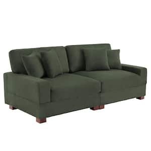 Uixe 90 in. Square Arm Corduroy Fabric Rectangle Upholstered 2
