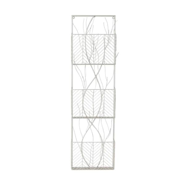 Litton Lane Silver 3-Tier Wall Shelf with Branch-Inspired Design
