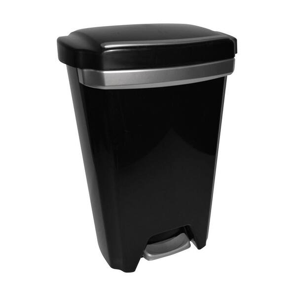 Hefty 12.5 Gal. Black Premium Step-On Trash Can