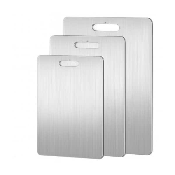 Set of 3 Cutting Boards 12x8in 15x11in 18x12in Titanium Double - Sided for Fruit Vegetable and Meat