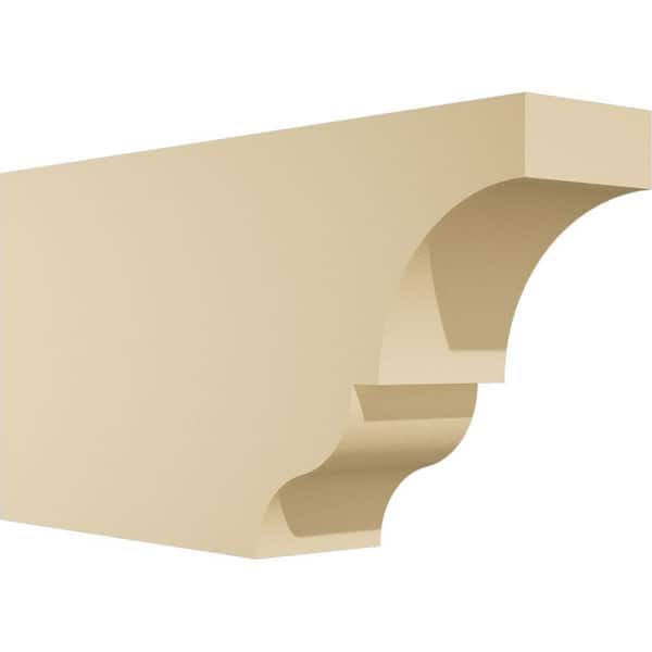 Ekena Millwork 4 in. W x 10 in. H x 20 in. L Standard Asheboro Signature Urethane Outlooker Rafter Tail, Primed Tan