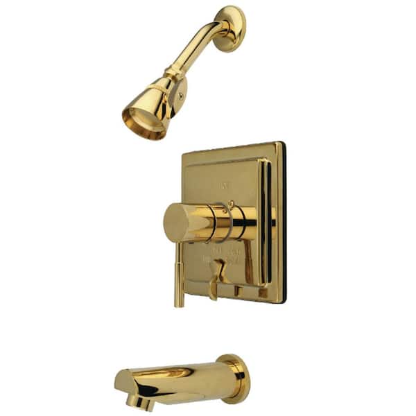 Kingston Brass Concord Single Handle 1-Spray Tub and Shower Faucet 1.8 GPM with Corrosion Resistant in Polished Brass