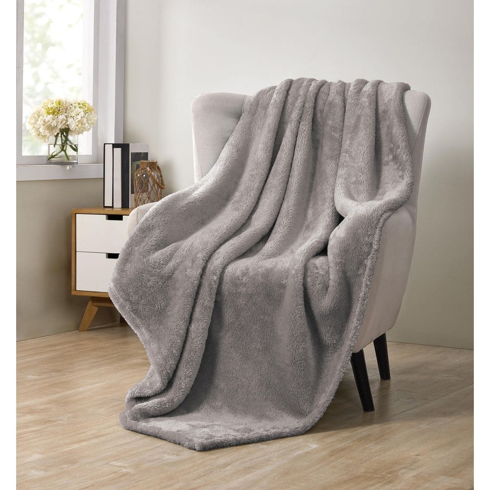 Avery Pure Anti-Microbial Grey Solid Polyester Throw Blanket price history on PriceWatchPro