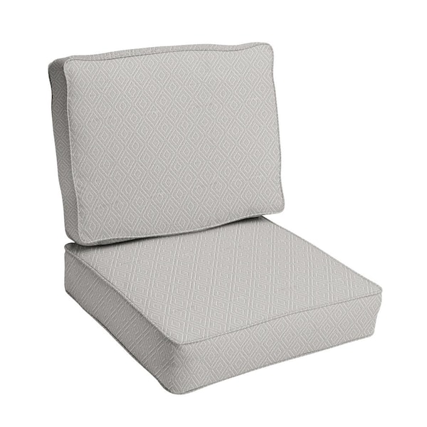 SORRA HOME 22.5 x 22.5 x 5 (2-Piece) Deep Seating Outdoor Dining Chair Cushion in Sunbrella Retain Oyster