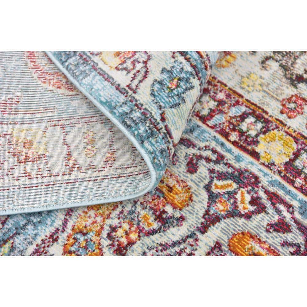Reversible Easy-Care Synthetic Area Rug in Light Blue - 10' x 13'