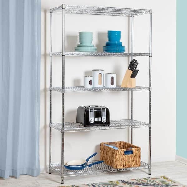 6-Tier Commercial Grade Heavy Duty Steel Wire Shelving Unit in Chrome (48  in. W x 72 in. H x 18 in. D)