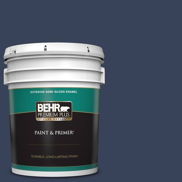 BEHR PREMIUM PLUS 5 gal. Home Decorators Collection #HDC-FL13-7 Soulful Semi-Gloss Enamel Exterior Paint & Primer