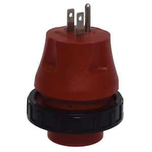 Mighty Cord Detachable Adapter Plug - 15AM to 30AF, Red (Carded)