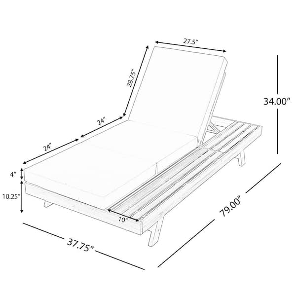 Teak Finish Adjustable Outdoor Chaise Lounge, Adjustable Backrest