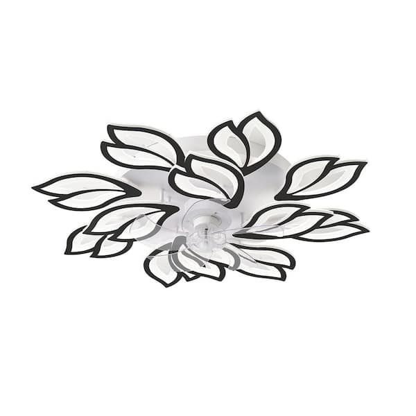 FIRHOT 35.5 in. Integrated LED Light Indoor Black Silent DC Motor Smart Ceiling Fan with Remote Control