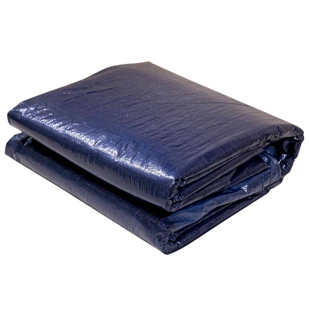 Navy Blue Heavy Duty Rectangular Pool Cover with Overlap