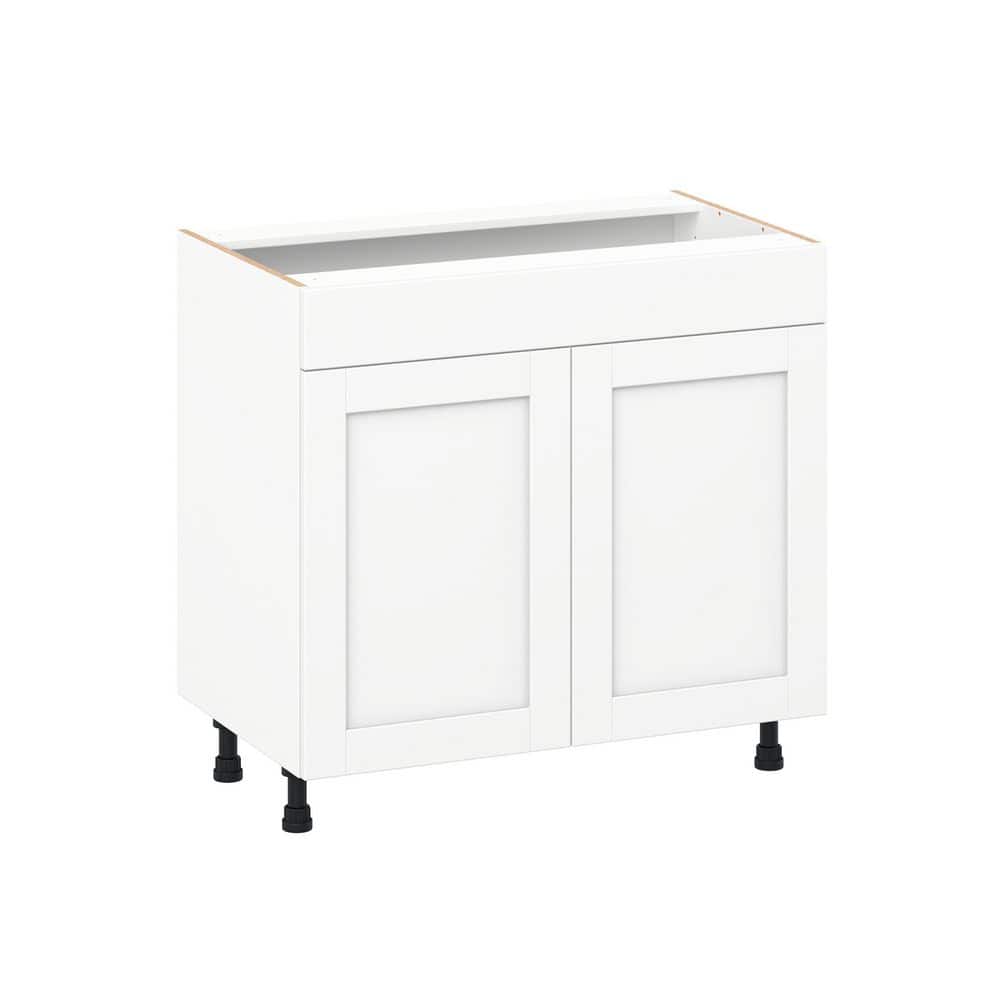 Milton 36 in. W x 21 in. D x 30 in. H Assembled Shaker Bath Sink Base Kitchen Cabinet in Bright White with False Front price history on PriceWatchPro