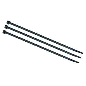 14 in. UV Rated Indoor/Outdoor Nylon Cable Ties, 120 lbs. Tensile Strength, 100-Count, Black