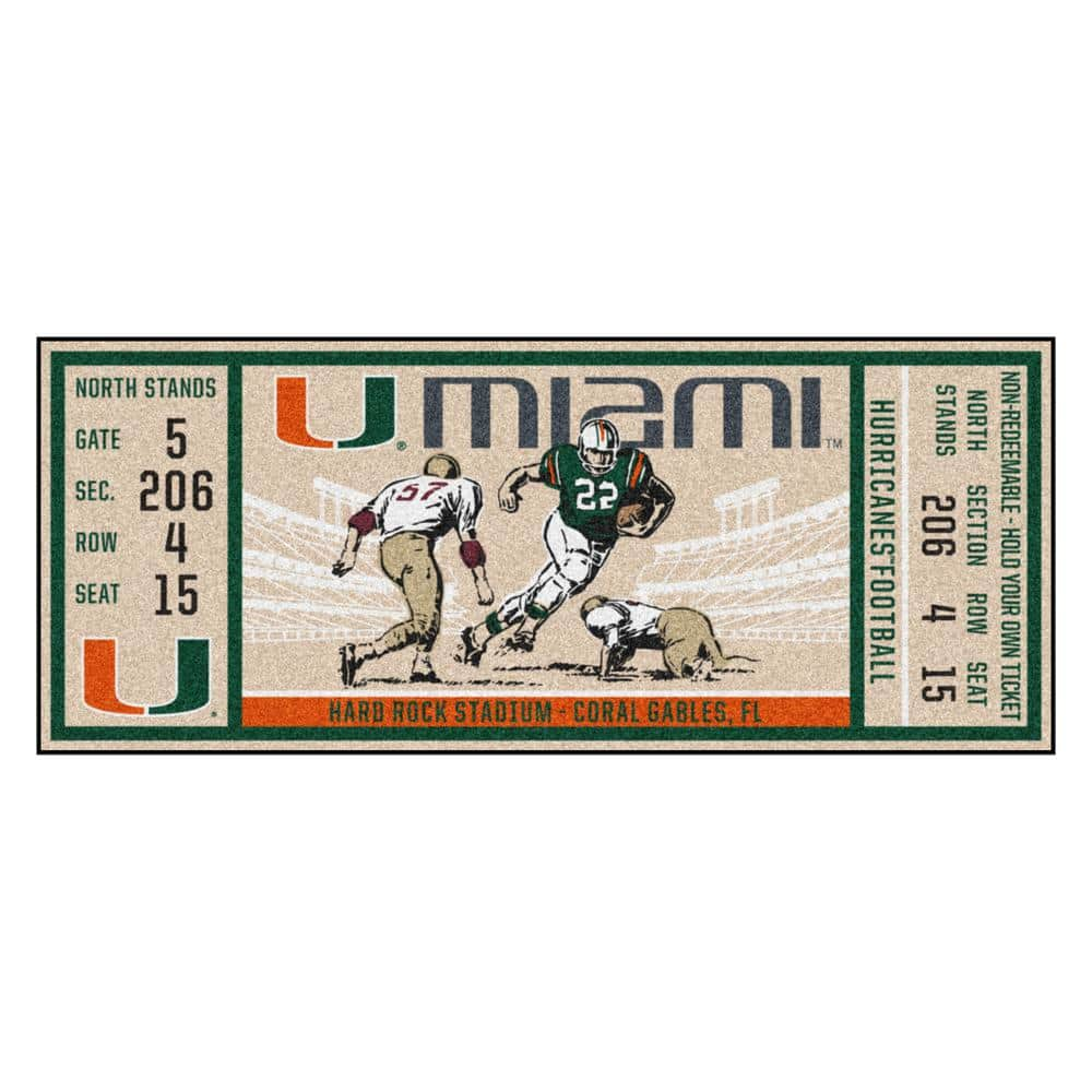 FANMATS NFL - Miami Dolphins 30 in. x 72 in. Indoor Ticket Runner Rug 23126  - The Home Depot