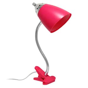 Sleek Essentials 17.5 in. Adjustable Basic Clip On Reading Light with Flexible Gooseneck, Pink