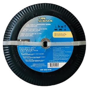 10 in. Air-Filled Replacement Wheel with Tire Sealant for Hand Trucks Pressure Washers and Garden Carts