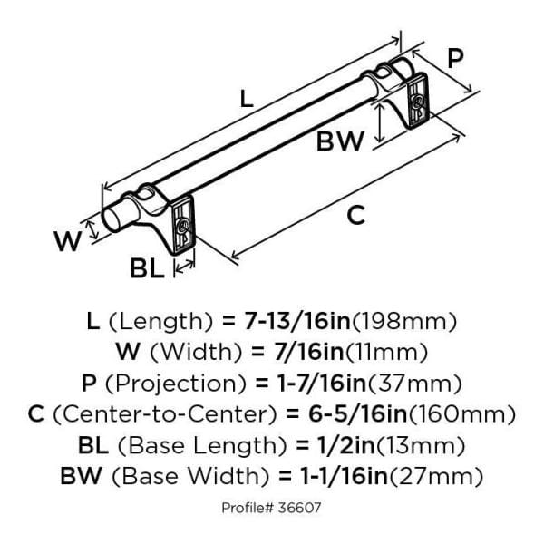 Satin Nickel 6-5/16 Inch Modern Cabinet Pull