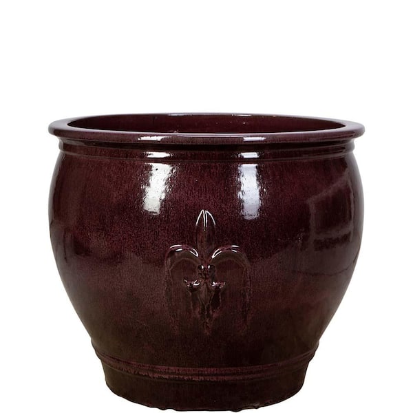 Unbranded 40 Qt. 15 in. Falling Purple Clay New Orleans Planter
