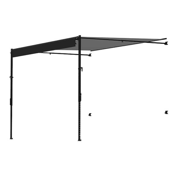 RV Replacement Awning, Waterproof Sunshade Vinyl RV Modular Retractable Awning with Aluminum Alloy Frame, Gradient Black