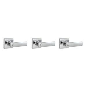 Westwood Bright Chrome Entry Keyed Door Handle with Square Rose (3-Pack)