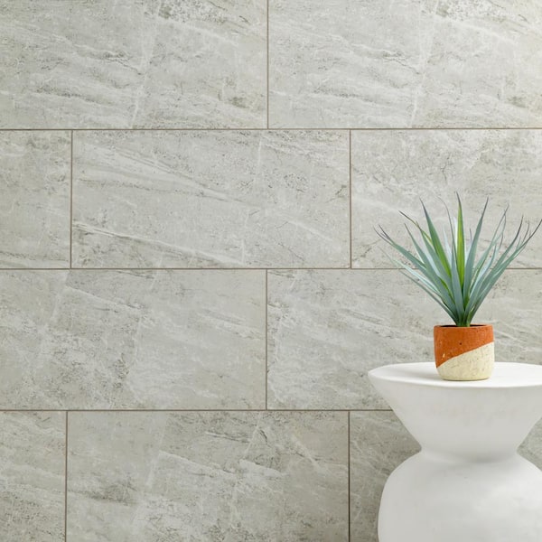 Sable Gray 12 in. x 24 in. Polished Porcelain Marble Look Floor and Wall Tile (256 sq. ft./Pallet)