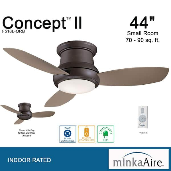 Concept II 44 in. Integrated LED Indoor Oil Rubbed Bronze Ceiling Fan with  Light with Remote Control