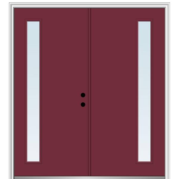 MMI Door 72 in. x 80 in. Viola Left-Hand Inswing 1-Lite Clear Low-E Painted Fiberglass Smooth Prehung Front Door