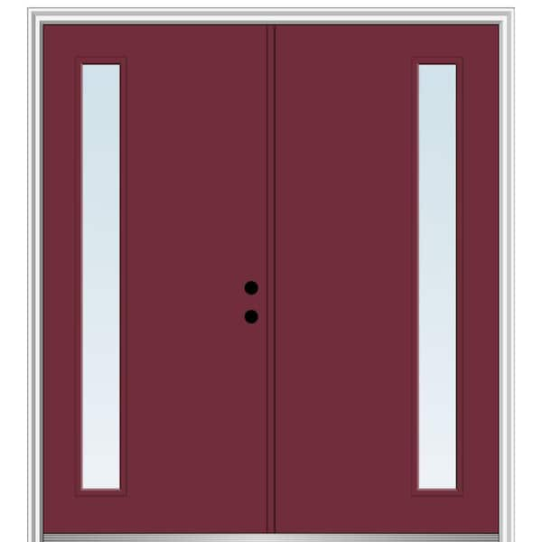 MMI Door 72 in. x 80 in. Viola Left-Hand Inswing 1-Lite Clear Low-E Painted Fiberglass Smooth Prehung Front Door