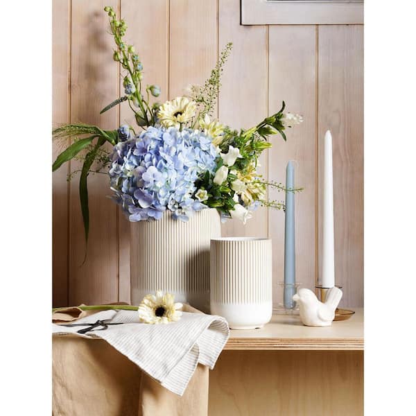 Wudkey 2-Pack Modern Glaze Arctic White Ceramic Utensil Holder Set