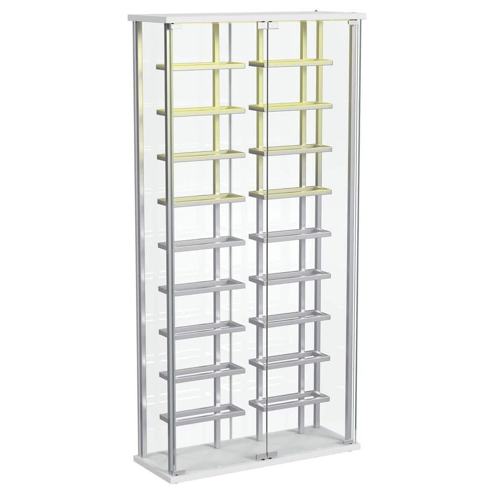 Montara Chrome Tempered Glass Lighted Curio Cabinet